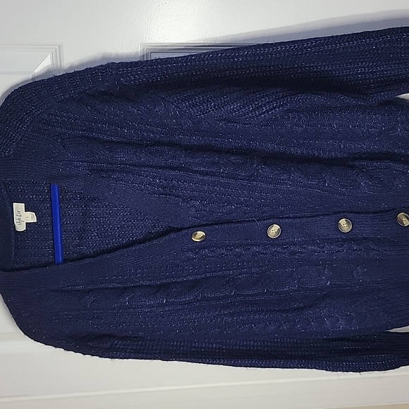 STYLE & CO NWT CHUNKY NAVY CARDIGAN SZ LARGE - Picture 3 of 13